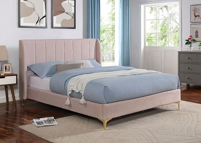 Furniture of America Pearl Full Bed, Light Pink
