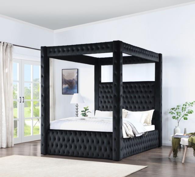 Furniture of America Etherea Queen Bed, Black