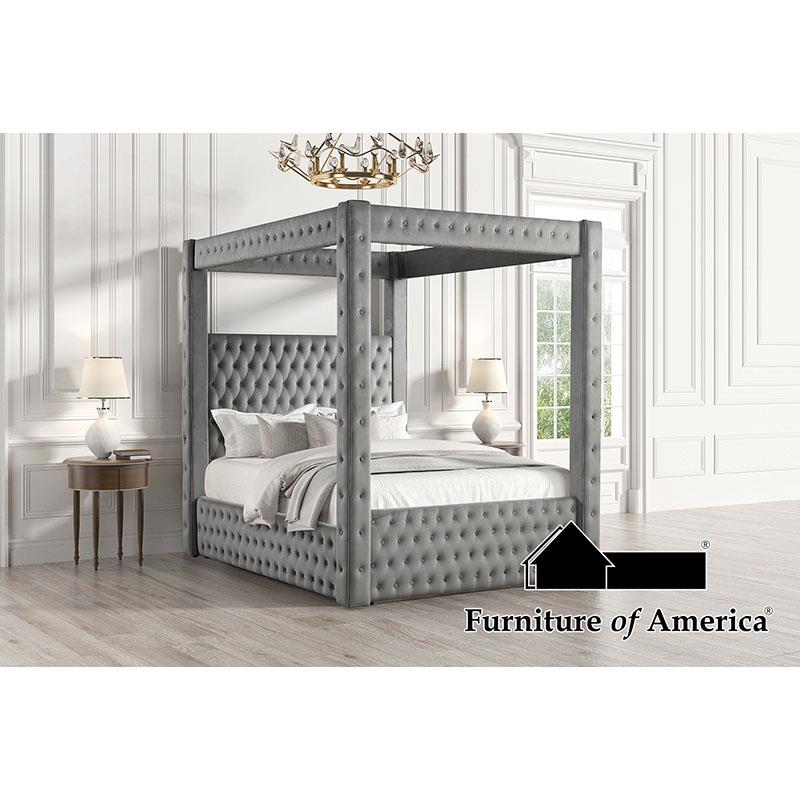 Furniture of America Etherea Queen Bed, Gray