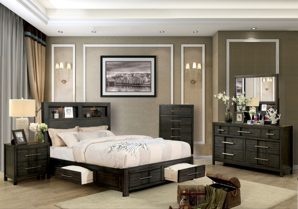 Karla E.King Bed, Gray