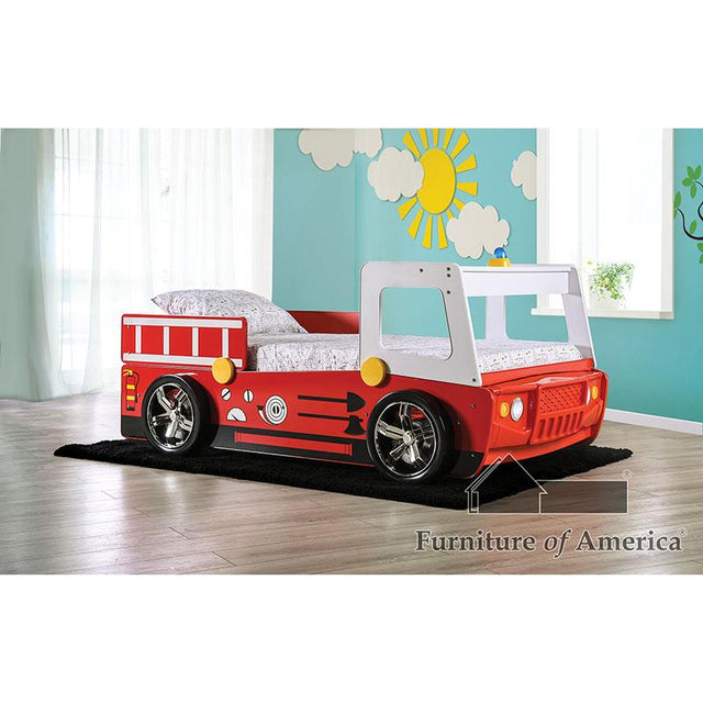 Furniture of America Fierstall Twin Bed, Red