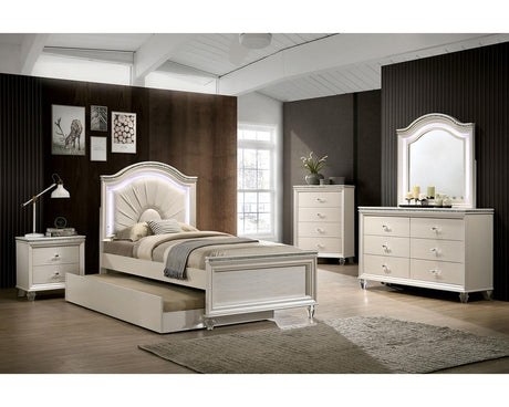Furniture of America Allie Mirror, Pearl White