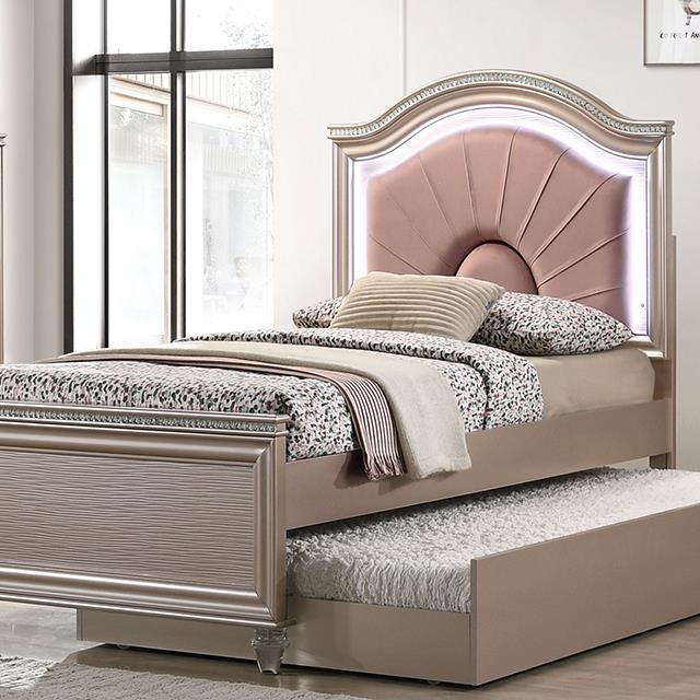 Furniture of America Allie Full Bed, Rose Gold