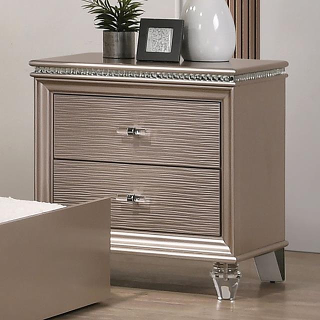 Furniture of America Allie Nightstand, Rose Gold