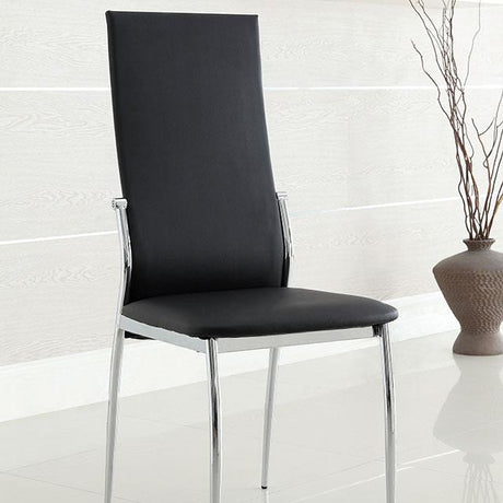 Furniture of America Kalawao Side Chair, Black (2/CTN)