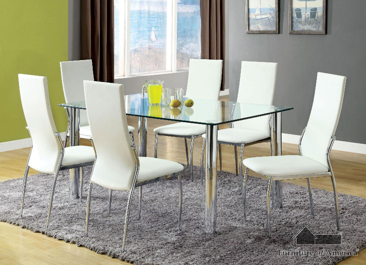 Furniture of America Kalawao 7 Pc. Dining Table Set