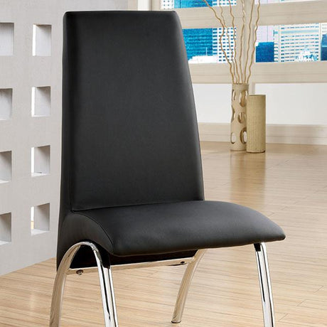 Furniture of America Wailoa Side Chair, Black (2/CTN)