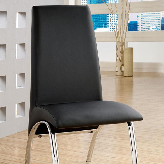 Furniture of America Wailoa Side Chair, Black (2/CTN)
