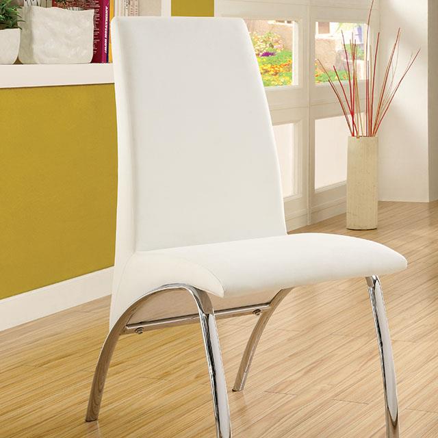 Furniture of America Wailoa Side Chair, White (2/CTN)