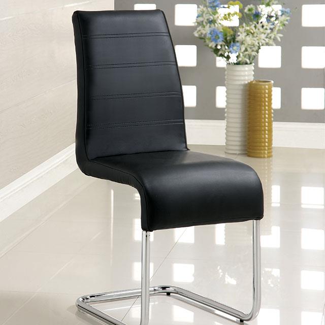 Furniture of America Glenview Side Chair, Black (2/CTN)