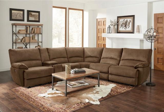 Furniture of America Cerelia Power Sectional, Brown
