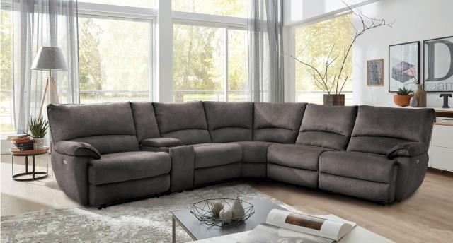 Furniture of America Cerelia Power Sectional, Gray