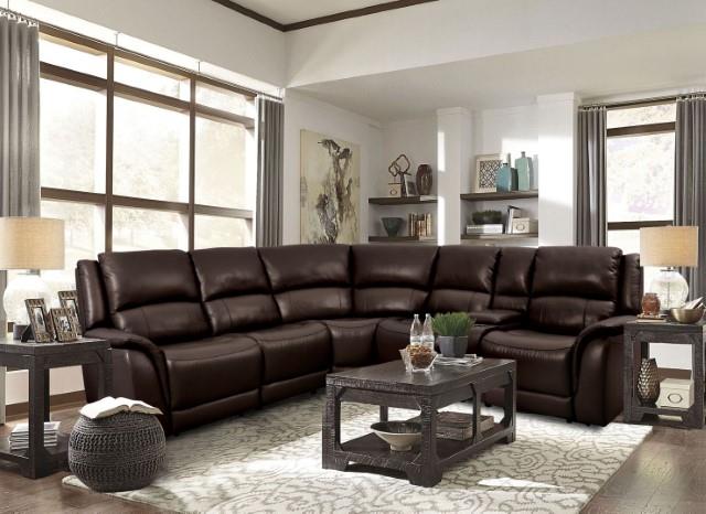 Furniture of America Gorgius Power Sectional, Espresso
