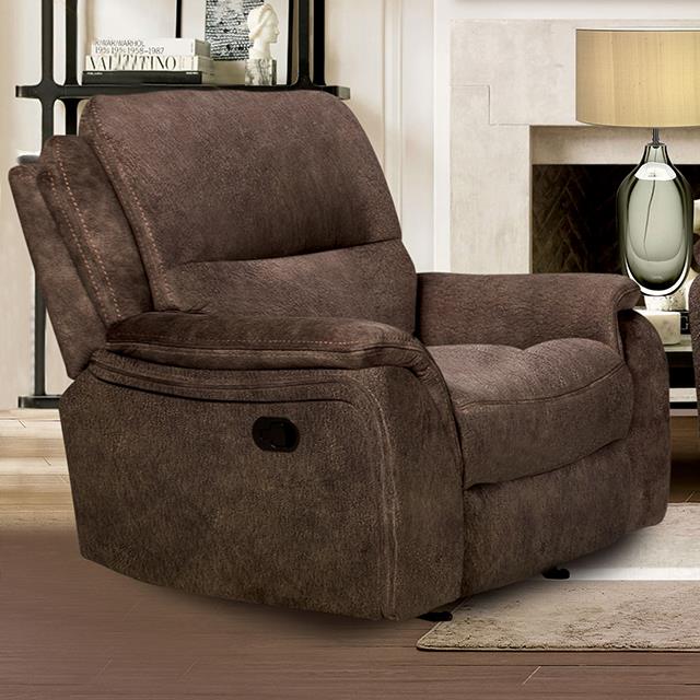 Furniture of America Henricus Glider Recliner, Dark Brown