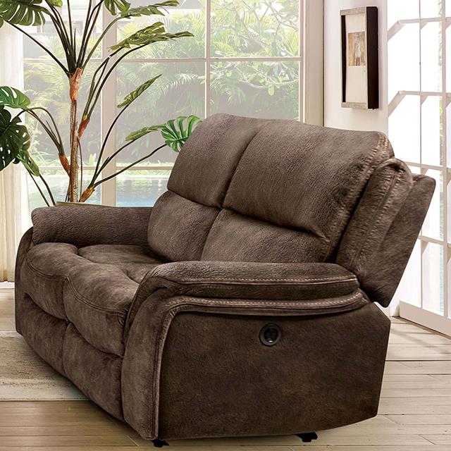 Furniture of America Henricus Loveseat, Dark Brown