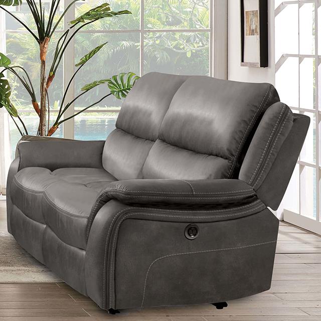 Furniture of America Henricus Loveseat, Dark Gray