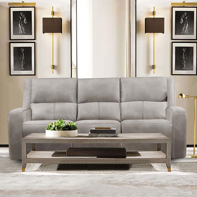 Furniture of America Vasilios Power Sofa, Taupe