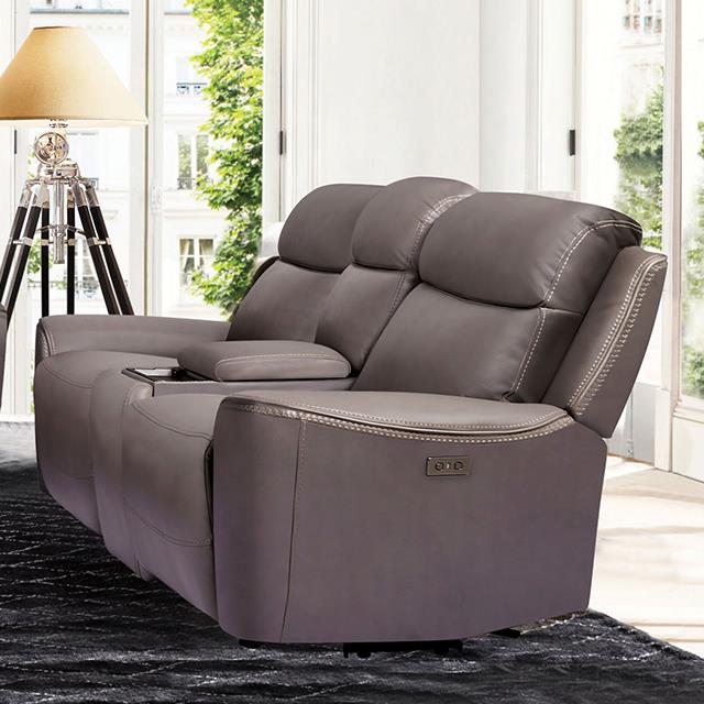Furniture of America Artemia Power Loveseat, Gray