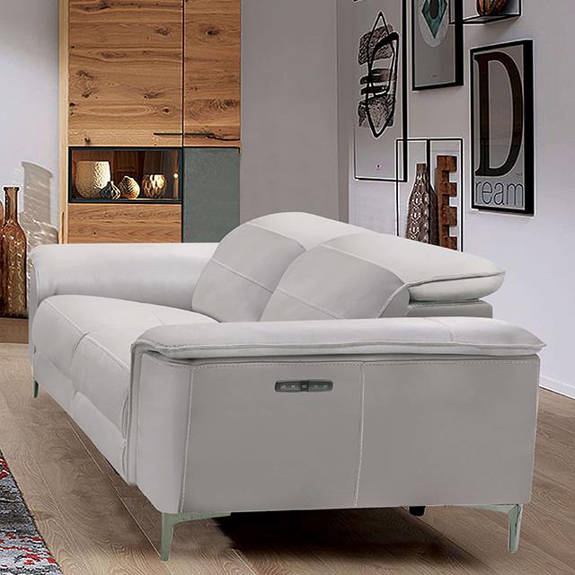 Furniture of America Ascona Power Loveseat, Light Taupe