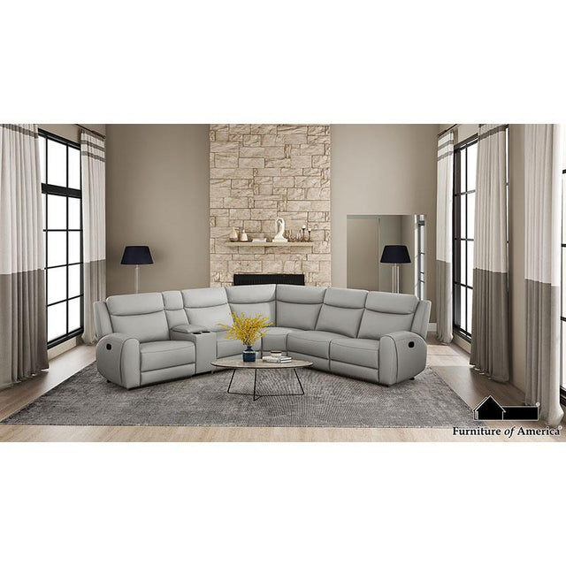 Furniture of America Jacobus Sectional, Light Gray