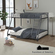 Furniture of America Panos Twin/Full Metal Bunk Bed (K/D), Black