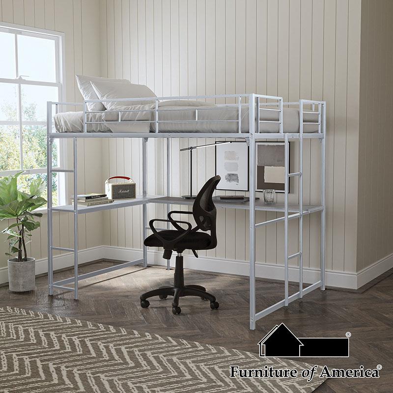 Furniture of America Cybill Full Loft Bed, Silver