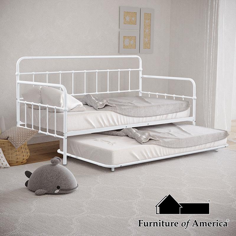 Furniture of America Thera Daybed w/ Trundle, White