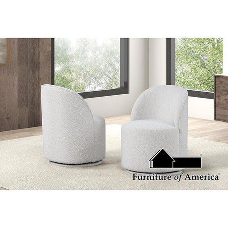 Furniture of America Broager Dining Swivel Chair, White