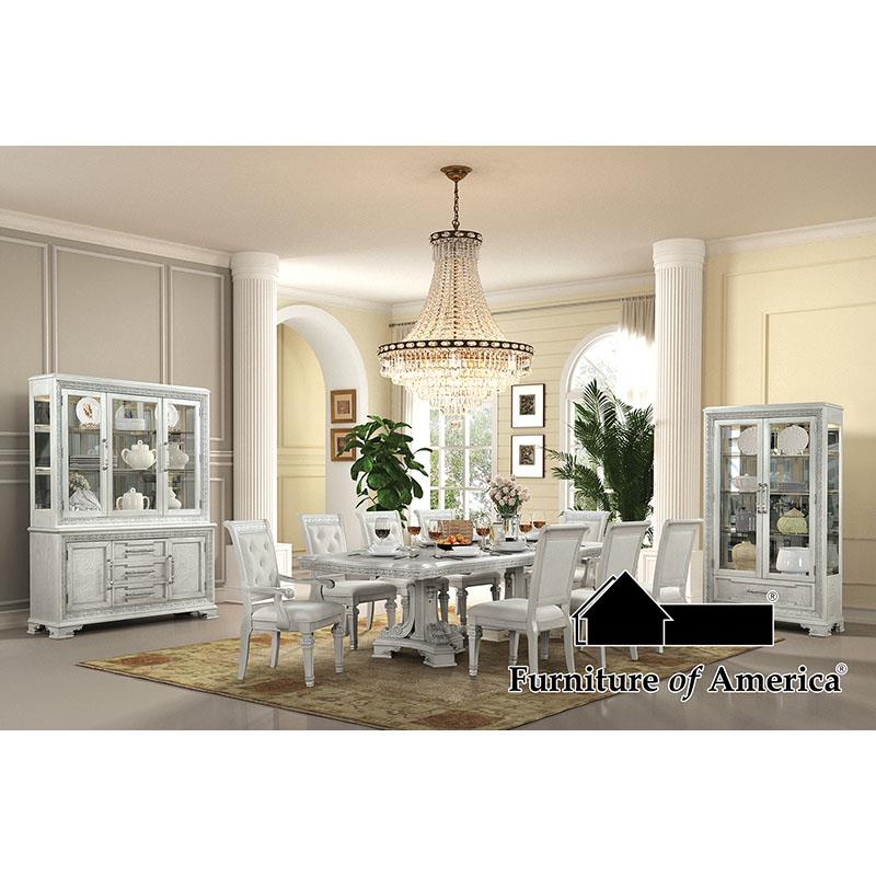 Furniture of America Stella Mia Dining Table, Ivory