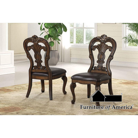 Furniture of America Leovanni Side Chair (2/CTN), Dark Brown