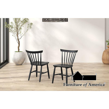 Furniture of America Beale Side Chair (2/CTN), Black