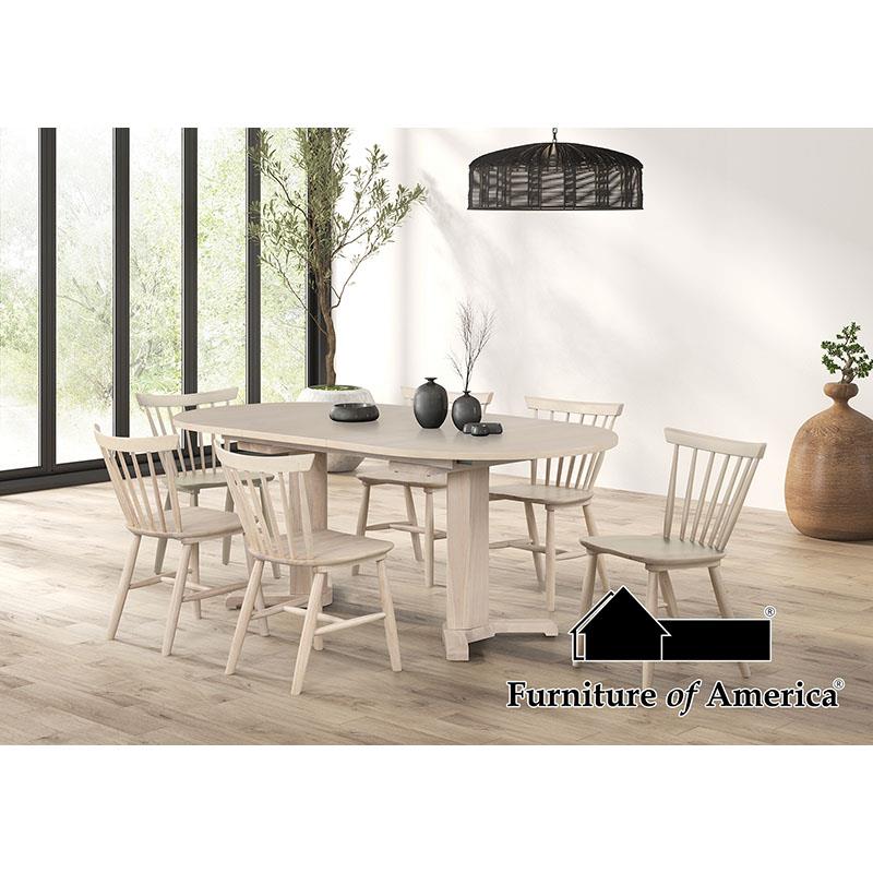 Furniture of America Hines 7 Pc. Oval Dining Set, (6Nt)