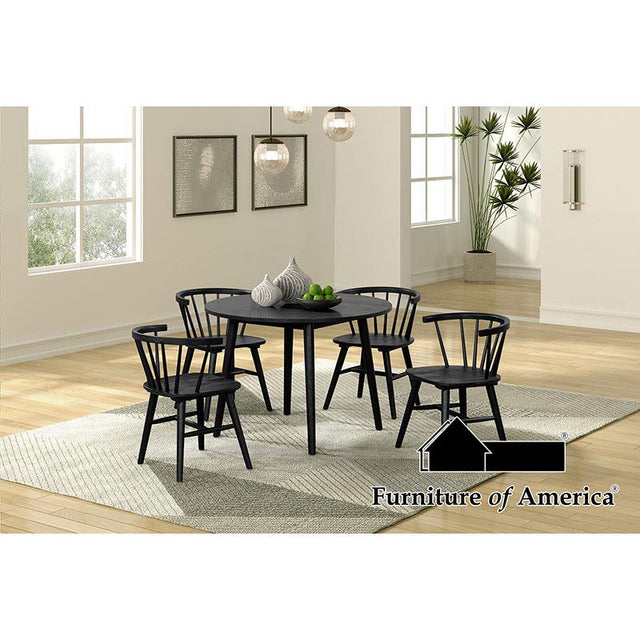 Furniture of America Yate Round Dining Table, Black