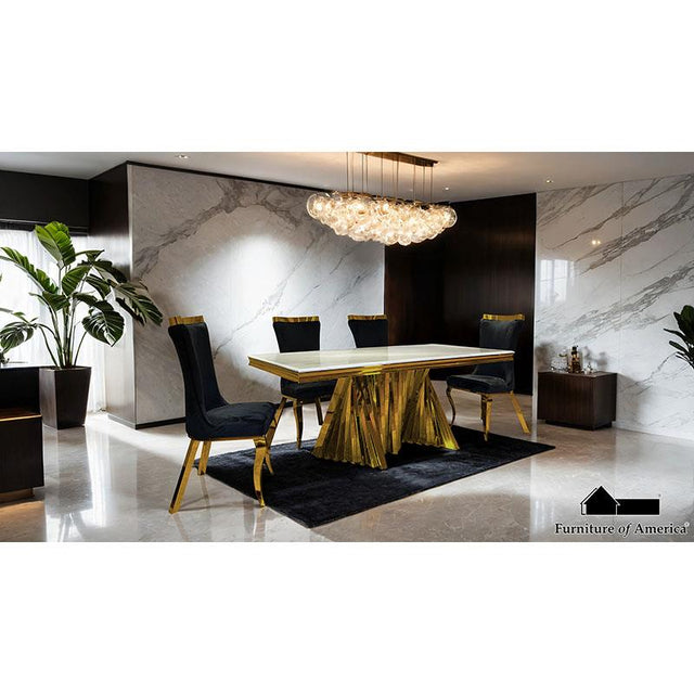 Furniture of America Basilicata Dining Table, Gold