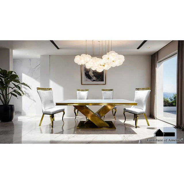 Furniture of America Palazzo 7 Pc. Dining Table Set, Gold/Black