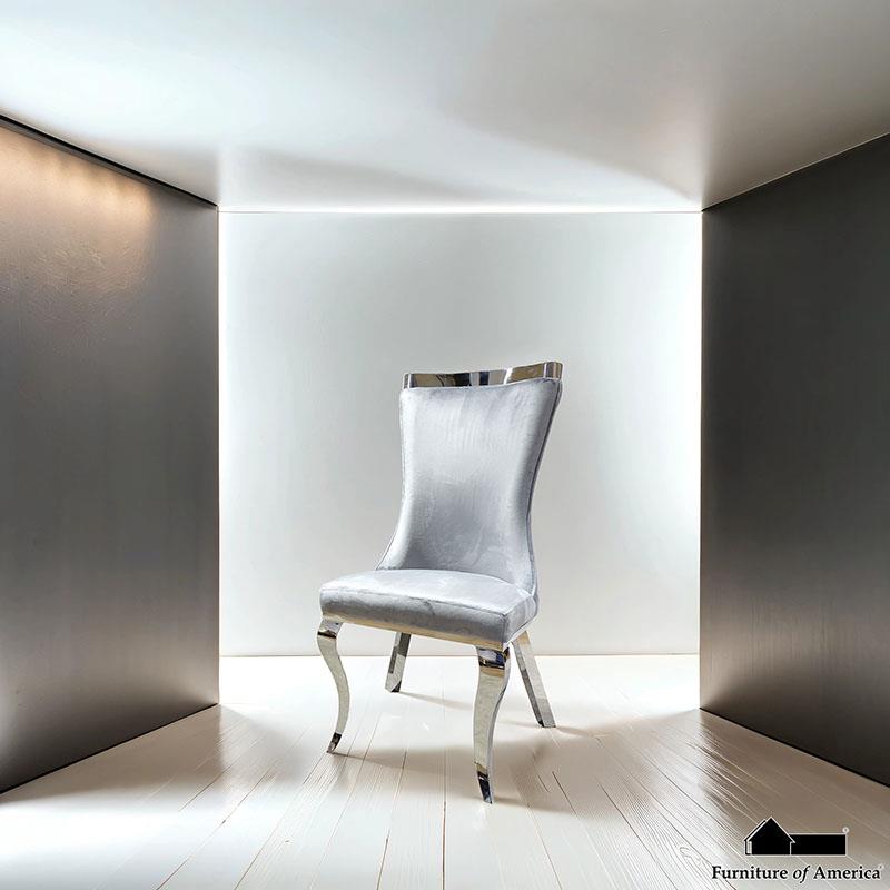 Furniture of America Basilicata Side Chair (2/CTN), Silver/Gray