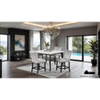 Furniture of America Sabro Square Counter Ht. Table, Black/White