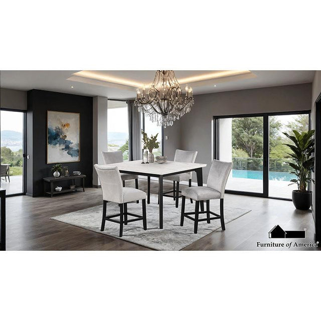 Furniture of America Sabro Square Counter Ht. Table, Black/White