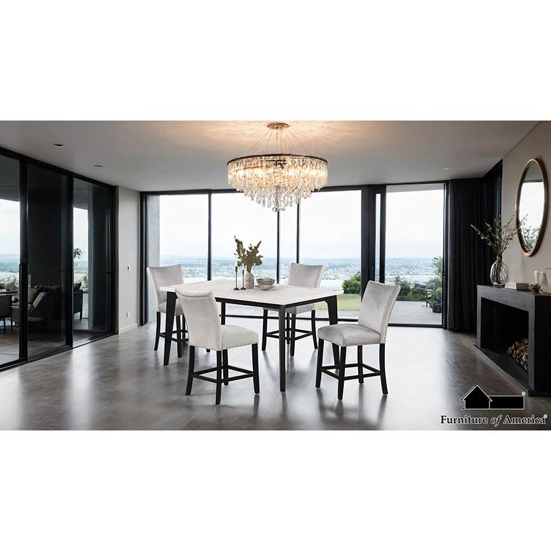 Furniture of America Sabro Rect Counter Ht. Table, Black/White