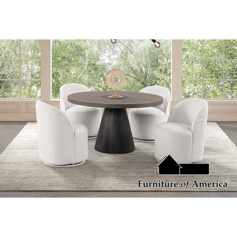 Furniture of America Broager 5 Pc. Round Dining Table Set
