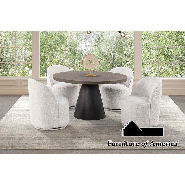 Furniture of America Broager 5 Pc. Round Dining Table Set