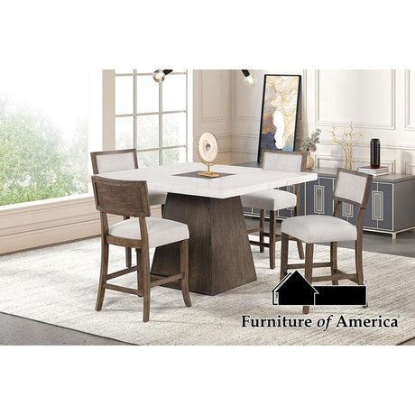 Furniture of America Grasten Counter Ht. Stool (2/CTN), Dark Walnut/Light Gray
