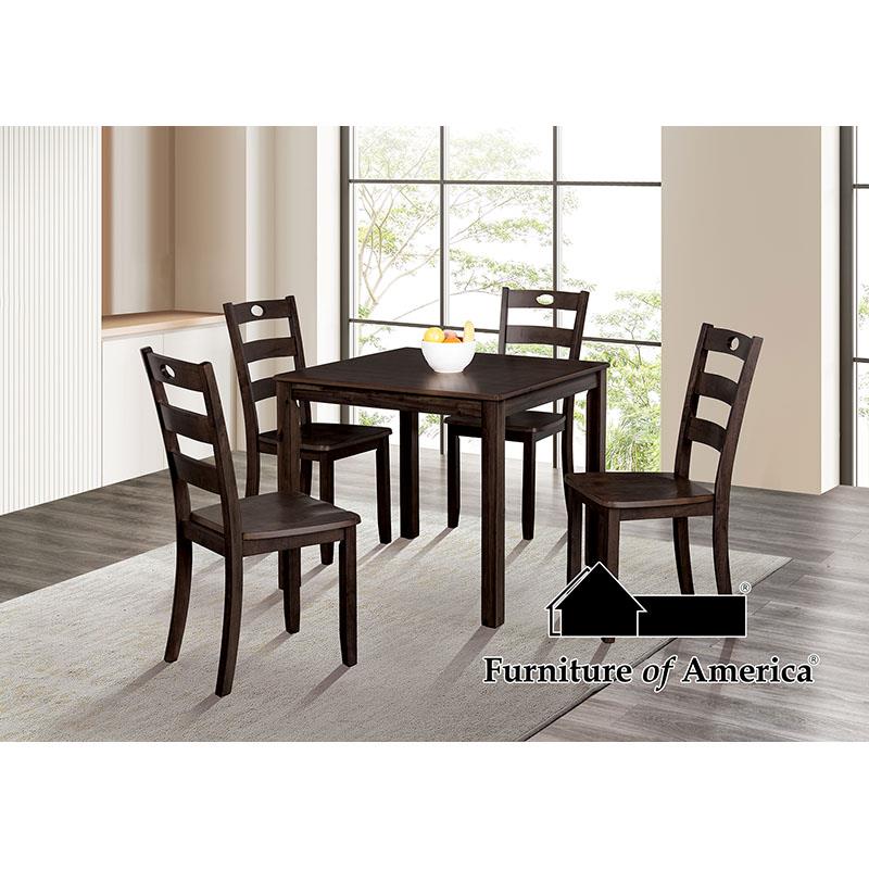 Furniture of America Lubbock 5 Pc. Dining Table Set, Espresso