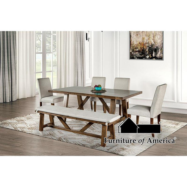 Furniture of America Losone 6 Pc. Dining Table Set w/ Bench