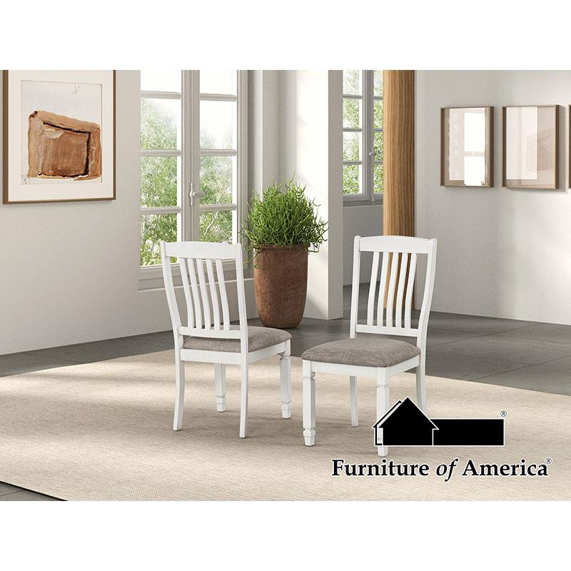 Furniture of America Pendola Side Chair (2/CTN), Rustic White