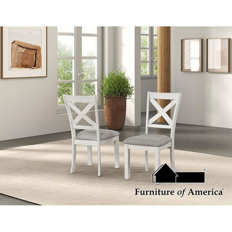 Furniture of America Ferrone Side Chair (2/CTN), Rustic White Oak