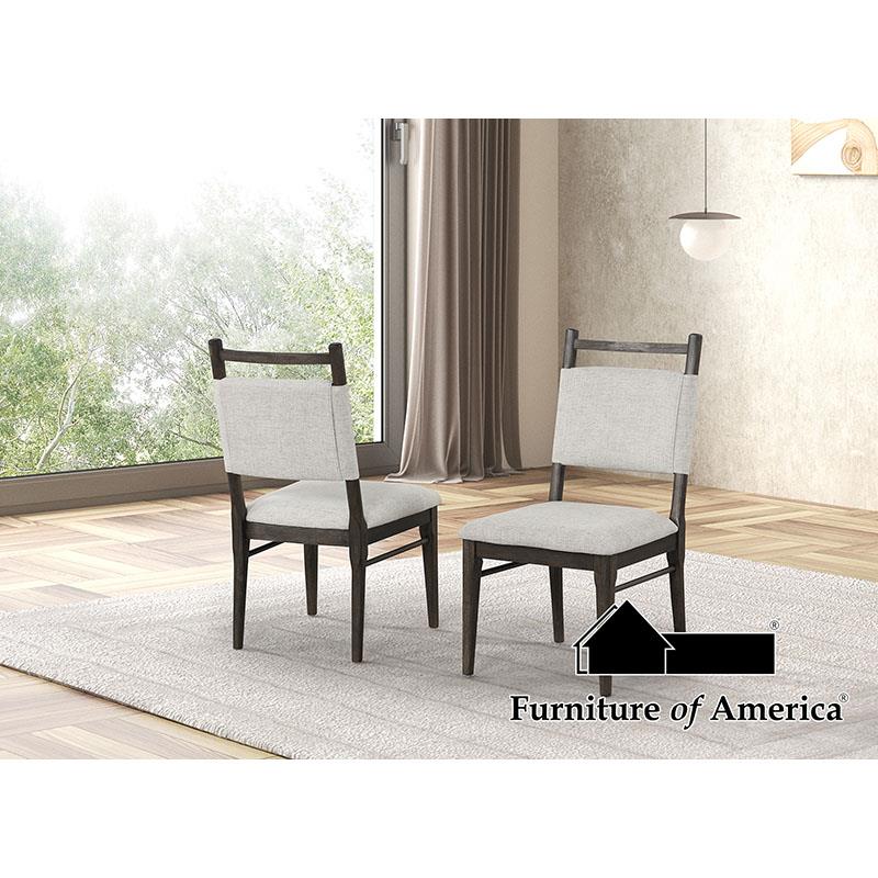 Furniture of America Woolwich Side Chair (2/CTN), Dark Walnut
