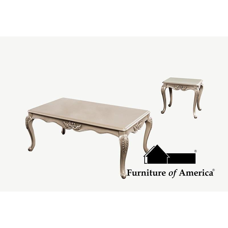 Furniture of America Marston End Table, Champagne