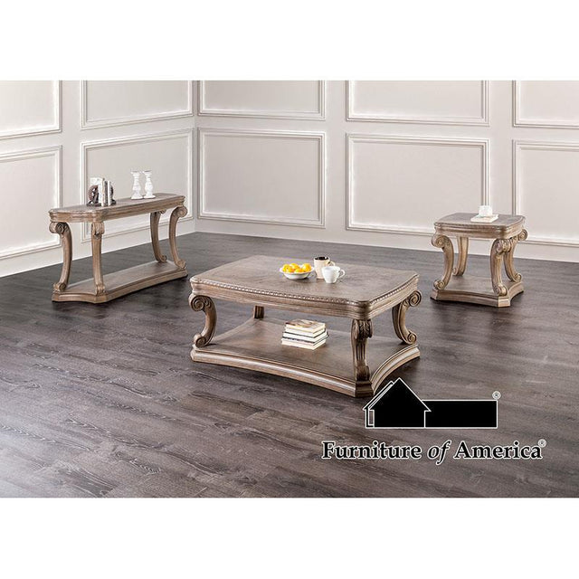 Furniture of America Oakway End Table, Weathered Oak