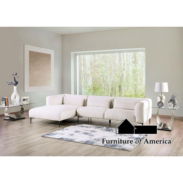 Furniture of America Paderborn Sectional, Left Chaise, Linen White